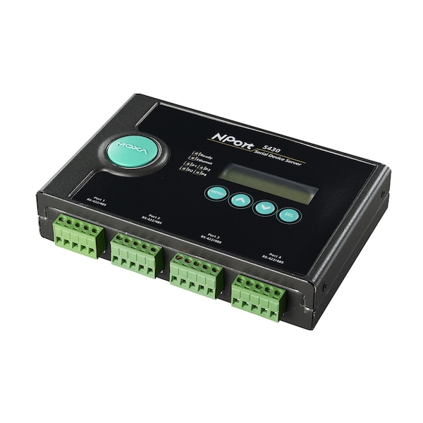 4Prt DvcSrvr, 10/100M Eth, Rs-422/485, Terminal Block, NPrt 5430 w/Adapter